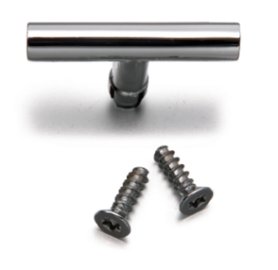 Металл хромированного цвета + хромированные винты